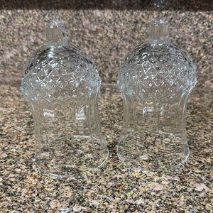 Set of two Votive Cups Homco Home InteriorCrystal Clear Glass Diamond Design